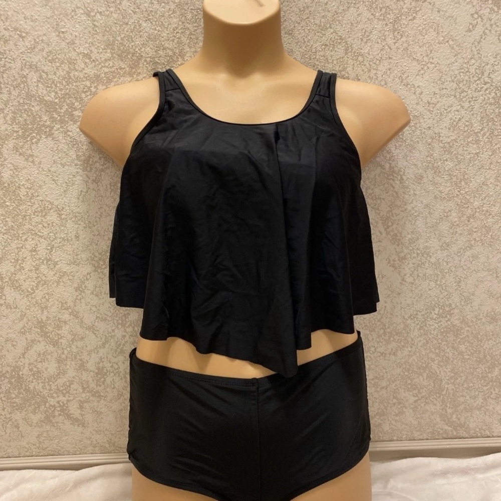 Catalina Elegant Black Tankini Bikini Set